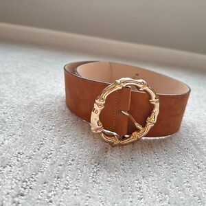 H&M Tan Belt with Gold Buckle